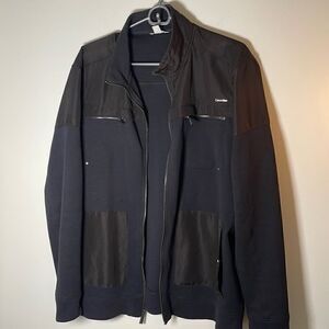 GUC Men's Calvin Klein Black Zip Up Jacket Sweater L